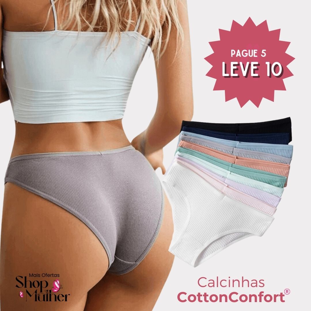 [OFERTA DE LANÇAMENTO COMPRE 5 LEVE 10] Calcinha CottonConfort Plus® -  [FRETE GRÁTIS]
